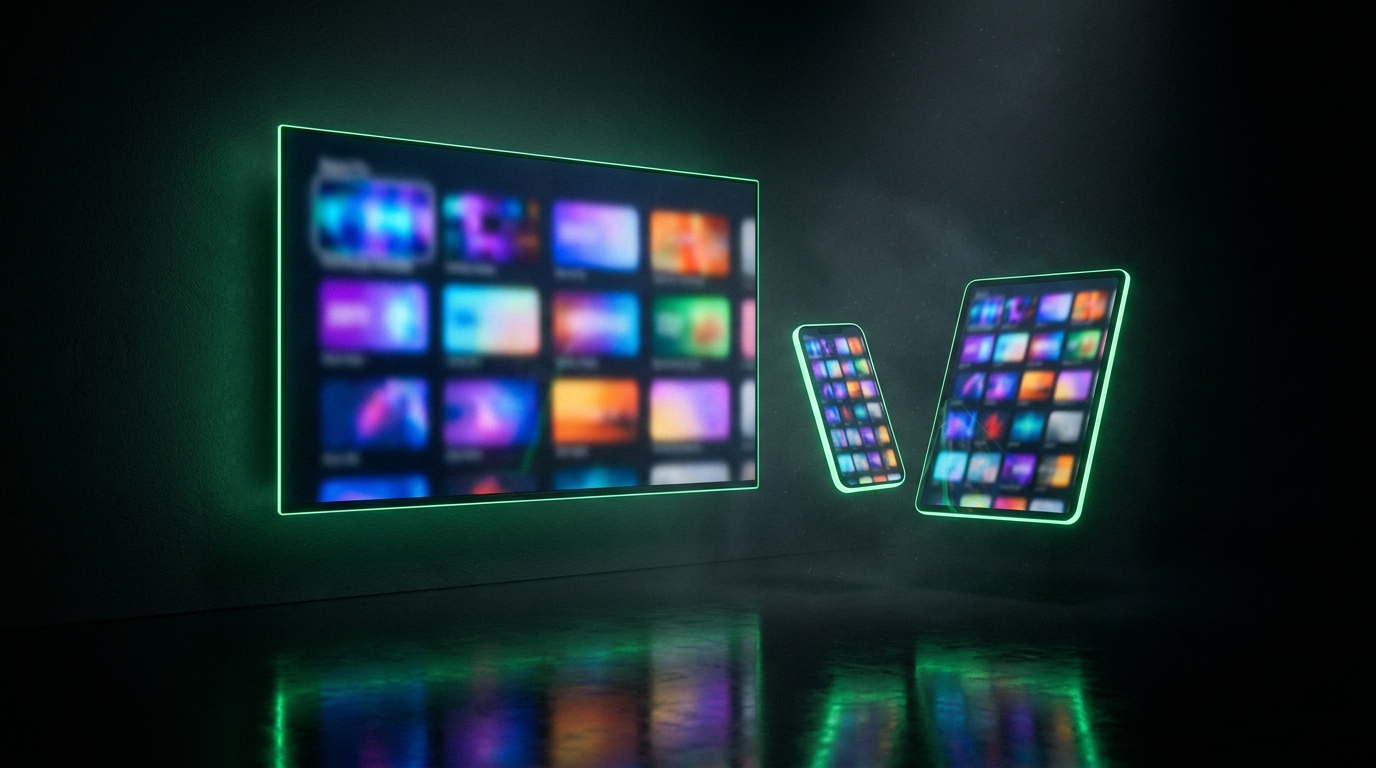 BaseIPTV funcionando em Smart TV, tablet e celular